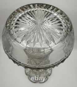 Antique Signed Libbey Cut Glass Vase 12 American Brilliant Period Crystal 1910
