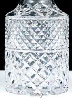 Antique Sterling Silver Cut Crystal Glass Decanter English London Mark Superb