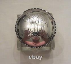 Antique Sterling Silver and Cut Crystal Glass Inkwell Wilcox Silver