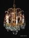 Antique Super Fussy Birdcage Gleaming Brass Cut Lead Glass Crystal Chandelier