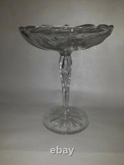 Antique Tall Tuthill American Brilliant Cut Glass Compote Crystal