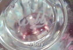 Antique Thomas Webb Red Cut Crystal Tall Water Goblet Fruits Pattern ca 1900