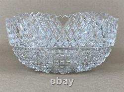 Antique Victorian American Brilliant Glass ABP Cut Crystal Hobstar 8 Bowl Dish