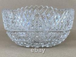 Antique Victorian American Brilliant Glass ABP Cut Crystal Hobstar 8 Bowl Dish