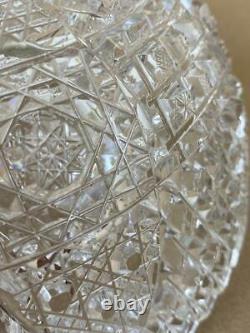 Antique Victorian American Brilliant Glass ABP Cut Crystal Hobstar 8 Bowl Dish