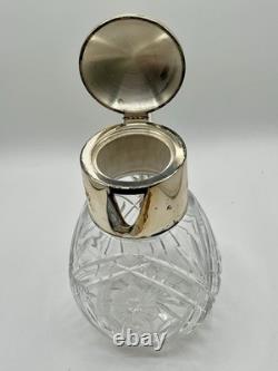 Antique Victorian German Silver Plated Cut Crystal Glass Lemonade Pitcher 10