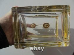 Antique Vintage Baccarat Bronze & Crystal Art Cut Glass Jewelry Casket
