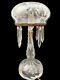 Antique/Vintage Brilliant Cut Glass Crystal Mushroom Shade Table Lamp WithPrisms