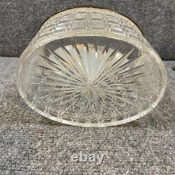 Antique Vintage Crystal Cut Glass Silver Biscuit Box English Seahorse Dragon