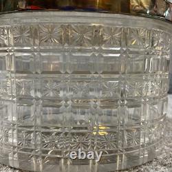 Antique Vintage Crystal Cut Glass Silver Biscuit Box English Seahorse Dragon