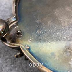 Antique Vintage Crystal Cut Glass Silver Plated Biscuit Box English Seahorse