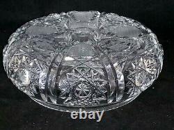 Antique Vtg American Brilliant Period Cut Glass Hawkes Lidded Candy Dish Bowl