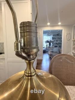 Antique Vtg Glass Cut Crystal Brass Base Lamp Vtg