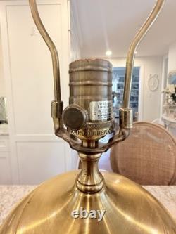 Antique Vtg Glass Cut Crystal Brass Base Lamp Vtg
