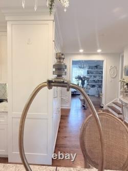 Antique Vtg Glass Cut Crystal Brass Base Lamp Vtg