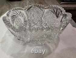 Antique american brilliant crystal cut glass bowl