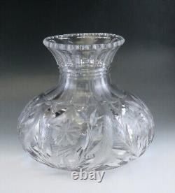 Antique c1910 American Cut Crystal Glass Decorative Flower Vase