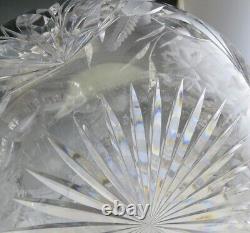 Antique c1910 American Cut Crystal Glass Decorative Flower Vase