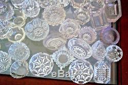Antique collection 50 fine cut glass crystal salts cellars vintage tableware
