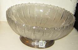 Antique cut crystal bowl on sterling base by Kirk & Son gorgeous piece