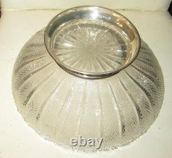 Antique cut crystal bowl on sterling base by Kirk & Son gorgeous piece