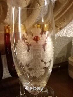 Antique cut crystal royal wineglass tsar czar Nicholas Ii Russian imperial king