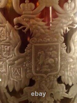 Antique cut crystal royal wineglass tsar czar Nicholas Ii Russian imperial king