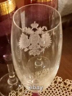 Antique cut crystal royal wineglass tsar czar Nicholas Ii Russian imperial king