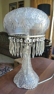 Antique cut glass lamp