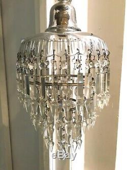 Antique glass domes waterfall small spear point crystal cut glass chandelier