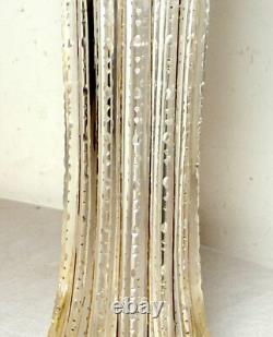 Antique handmade Czech Moser cut gold gilded glass crystal bud flower vase