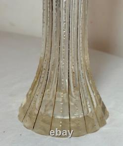 Antique handmade Czech Moser cut gold gilded glass crystal bud flower vase