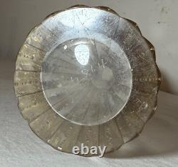 Antique handmade Czech Moser cut gold gilded glass crystal bud flower vase