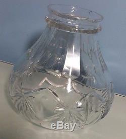 Antique lot of 4 Clear Cut crystal Glass Ceiling Light Globe Lamp Shade Fixture