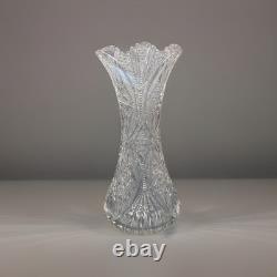 Antique p&b diamond cut crystal vase