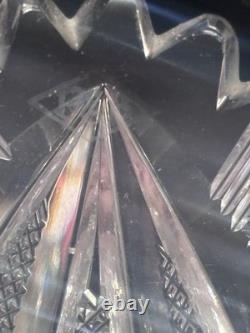 Antique p&b diamond cut crystal vase
