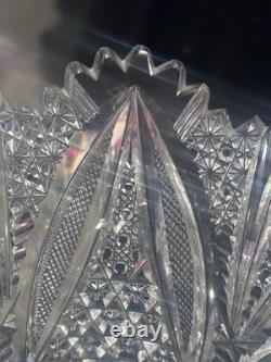 Antique p&b diamond cut crystal vase