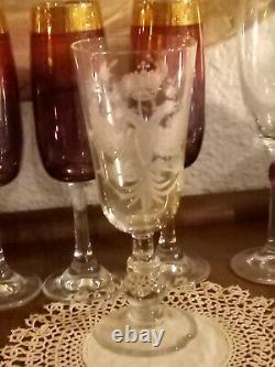 Antique russian imperial cut crystal wine glass tsar czar Nicholai Ii nicholas