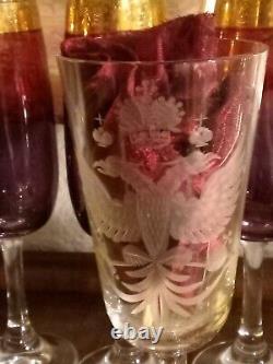 Antique russian imperial cut crystal wine glass tsar czar Nicholai Ii nicholas