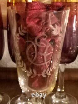 Antique russian imperial cut crystal wine glass tsar czar Nicholai Ii nicholas