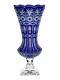 Arnstadt Crystal Vintage Cobalt Blue Flower Vase, Colored Cut Crystal Decor