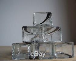 Art Deco 1930s Czech KARL PALDA Glass Decanter & Shot Glasses Cut Crystal Glass