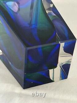 Art Deco Bohemian Czech Crystal Decanter 4 Cordials faceted cut rainbow color
