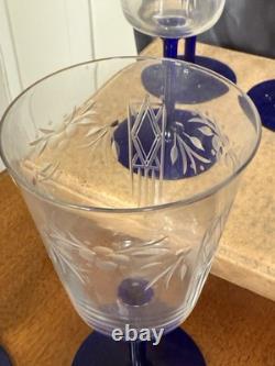 Art Deco Noblesse Water Goblets Community Crystal Two Sets of Eight