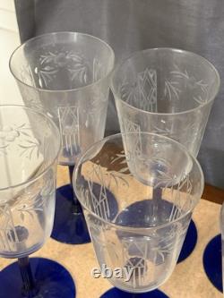 Art Deco Noblesse Water Goblets Community Crystal Two Sets of Eight