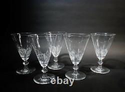Art Deco Steuben Crystal Frederick Carder 7666 Cut 5 Water Goblets