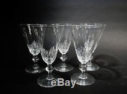 Art Deco Steuben Crystal Frederick Carder 7666 Cut 5 Wine Goblets