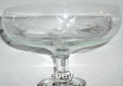 Art Deco era Cut Crystal GLASS COMPOTE w STERLING Silver BASE VERY FINE Hawkes