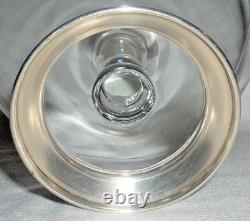 Art Deco era Cut Crystal GLASS COMPOTE w STERLING Silver BASE VERY FINE Hawkes