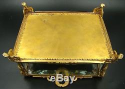 Art Nouveau French Baccarat Jewelry Box Casket Cut Crystal & Gilt Bronze Mounts